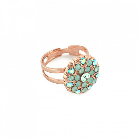 Inel placat cu Aur roz de 24K, cu cristale Swarovski, Guardian Angel | 7217-390RG-Verde-7484