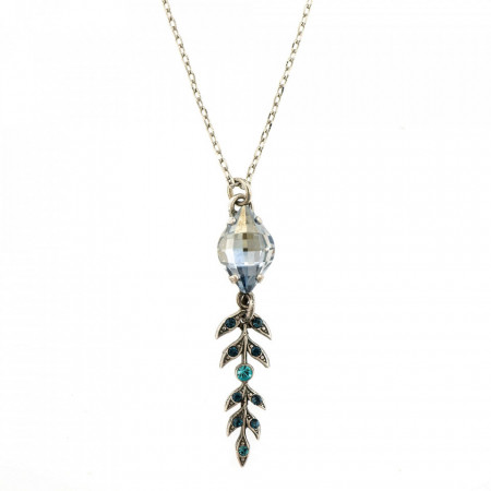 Pandantiv cu lant placat cu Argint 925, cu cristale Swarovski, Nightfall | 5628-1114SP-Albastru-6994