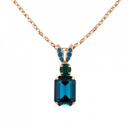 Pandantiv cu lant placat cu Aur roz de 24K, cu cristale Swarovski, Julia | 5233/1-1316RG-Multicolor-6854