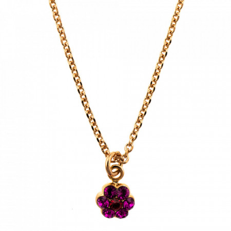 Pandantiv cu lant placat cu Aur roz de 24K, cu cristale Swarovski, FireFly | 5166/10-2140RG-Multicolor-8964