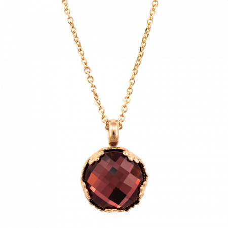Pandantiv cu lant placat cu Aur roz de 24K, cu cristale Swarovski, Lady In Red | 5323/2-515ARG-Rosu-6894