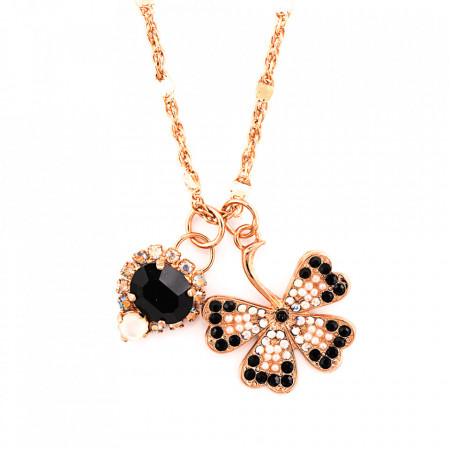 Pandantiv cu lant placat cu Aur roz de 24K, cu cristale Swarovski, St. Martin | 5075/2-M87280RG-Multicolor-6404