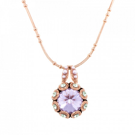 Pandantiv cu lant placat cu Aur roz de 24K, cu cristale Swarovski, California Dreaming | 5070-1327RG-Mov-6384