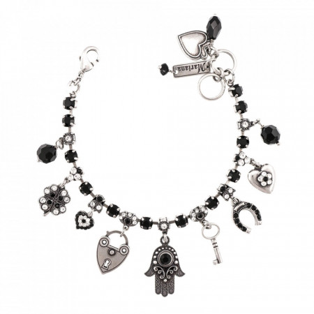 Bratara placata cu Argint 925, cu cristale Swarovski, Check Mate | 4036/1-280-1SP-Multicolor-1045