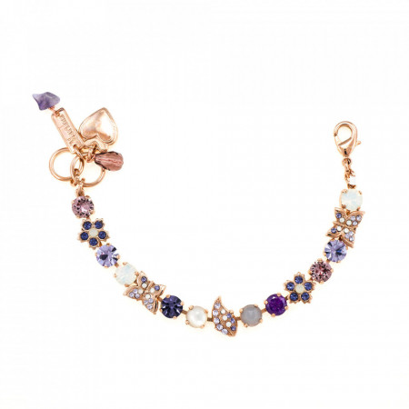 Bratara placata cu Aur roz de 24K, cu cristale Swarovski, Purple Rain | 4414/1-M1062RG-Multicolor-1145