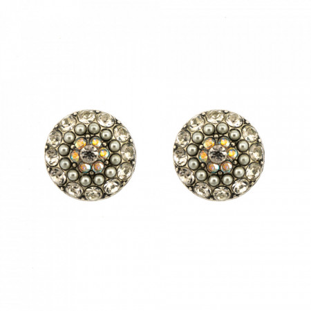 Cercei placati cu Argint 925, cu cristale Swarovski, Crystal Pearl's | 1141-48SP2-Transparent-8515