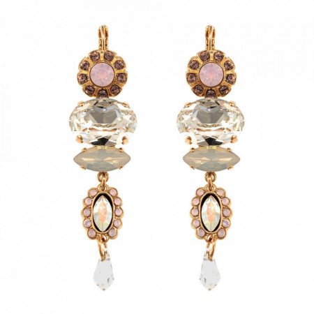 Cercei placati cu Aur roz de 24K, cu cristale Swarovski, Aura | 1076-1112RG6-Multicolor-1745