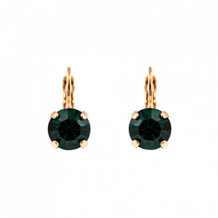 Cercei placati cu Aur roz de 24K, cu cristale Swarovski, Emerald | 1440-205RG6-Verde-5775