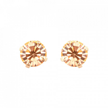 Cercei placati cu Aur roz de 24K, cu cristale Swarovski, Jackie | 1440-362RG2-Bej-5965