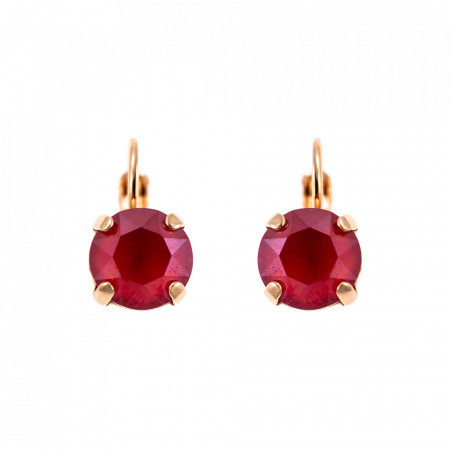 Cercei placati cu Aur roz de 24K, cu cristale Swarovski, Lady In Red | 1440-250RG6-Rosu-5955