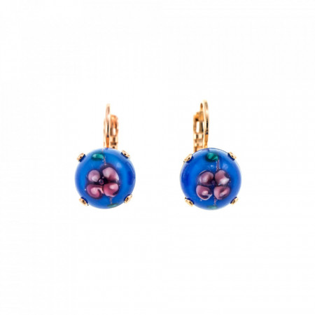 Cercei placati cu Aur roz de 24K, cu cristale Swarovski, Nightfall | 1445-01249RG6-Albastru-6005