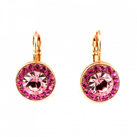 Cercei placati cu Aur roz de 24K, cu cristale Swarovski, Antigua | 1129-3111RG6-Roz-1985