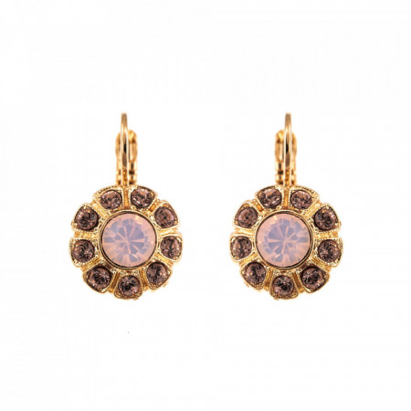 Cercei placati cu Aur roz de 24K, cu cristale Swarovski, Aura | 1131-1112RG6-Multicolor-2005