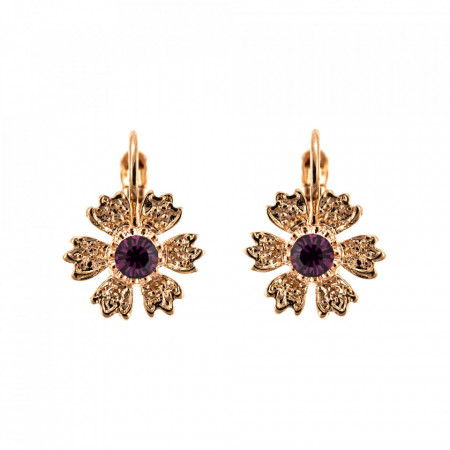 Cercei placati cu Aur roz de 24K, cu cristale Swarovski, Bohemian Rhapsody | 1023/3-204RG6-Mov-1285