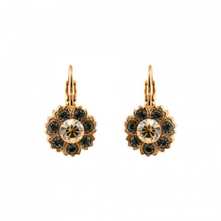 Cercei placati cu Aur roz de 24K, cu cristale Swarovski, Earl Grey | 1411/2-1132RG6-Alb/Gri, Gri/Bej-9095