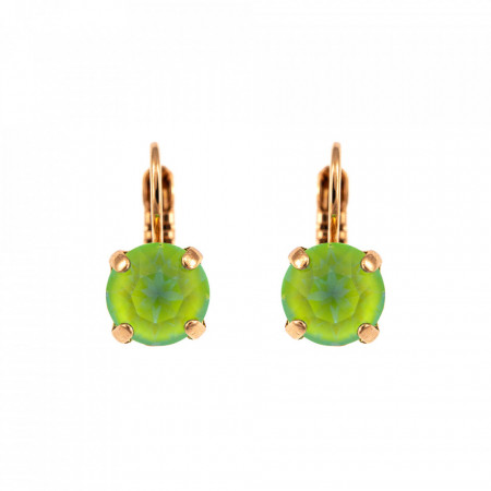 Cercei placati cu Aur roz de 24K, cu cristale Swarovski, Fern | 1440-147RG6-Verde-8905