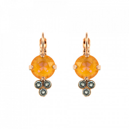 Cercei placati cu Aur roz de 24K, cu cristale Swarovski, Gardenia | 1010-1913RG6-Alb-1345