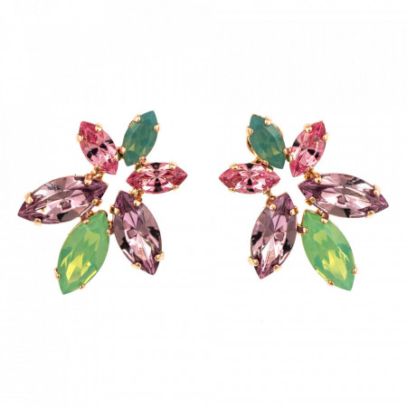 Cercei placati cu Aur roz de 24K, cu cristale Swarovski, Lavender | 1238/2-1910RG2-Multicolor-5595