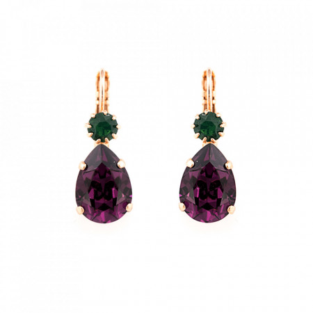 Cercei placati cu Aur roz de 24K, cu cristale Swarovski, Luck | 1032/3-1019RG6-Multicolor-1405