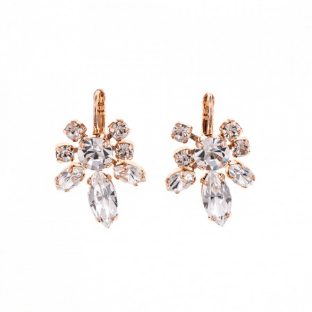 Cercei placati cu Aur roz de 24K, cu cristale Swarovski, On a Clear Day | 1150/1-001001RG6-Transparent-2055