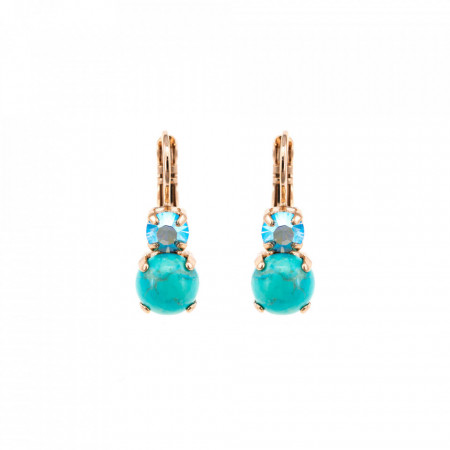 Cercei placati cu Aur roz de 24K, cu cristale Swarovski, Sapphire Sky | 1190-M2672RG6-Verde-5455