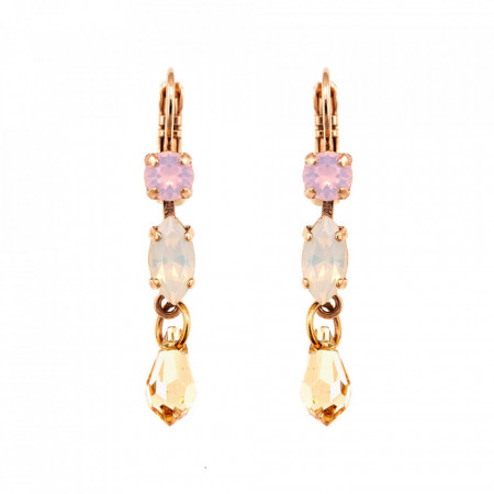 Cercei placati cu Aur roz de 24K, cu cristale Swarovski, Tiara Day | 1514/1-2333RG6-Multicolor-6095