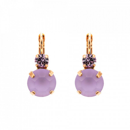 Cercei placati cu Aur roz de 24K, cu cristale Swarovski, Violet - Colors | 1037-37114RG6-Mov-1465