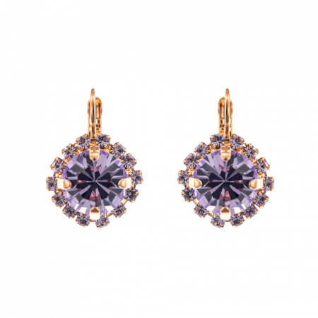 Cercei placati cu Aur roz de 24K, cu cristale Swarovski, Violet - Colors | 1137/1-371371RG6-Mov-2045