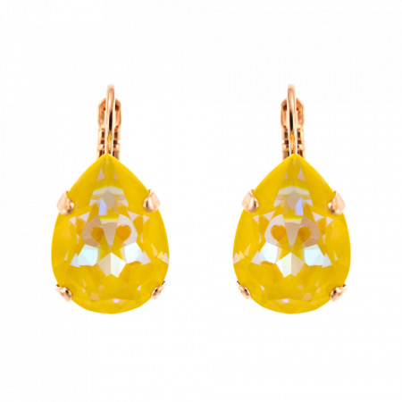 Cercei placati cu Aur roz de 24K, cu cristale Swarovski, Yellow Brick Road | 1098/5-141RG6-Galben-1855