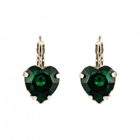 Cercei placati cu rodiu, cu cristale Swarovski, Emerald | 1100/2-205RO6-Verde-1895