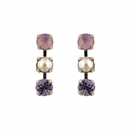 Cercei placati cu rodiu, cu cristale Swarovski, Romance | 1430/3-139-10RO2-Multicolor-5715