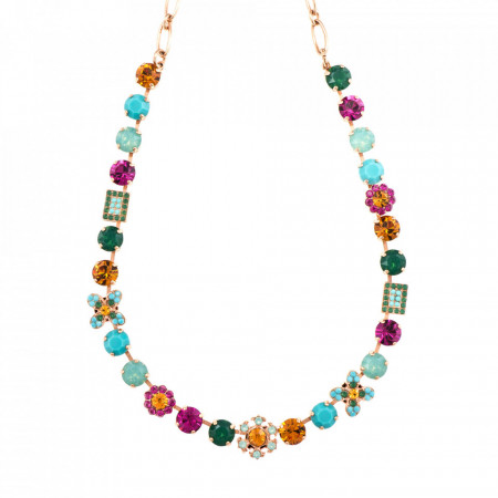 Colier placat cu Aur de 24K, cu cristale Swarovski, Happy Days | 3068/3-1007-Multicolor-6295