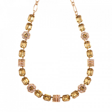 Colier placat cu Aur roz de 24K, cu cristale Swarovski, Jackie | 3099-39132RG-Bej-6315
