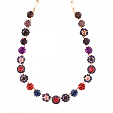 Colier placat cu Aur roz de 24K, cu cristale Swarovski, Xenia - Odyssey | 3045/2-1091RG-Multicolor-6285