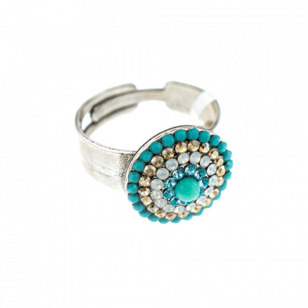 Inel placat cu Argint 925, cu cristale Swarovski, Sapphire Sky | 7193-807SP-Multicolor-7745