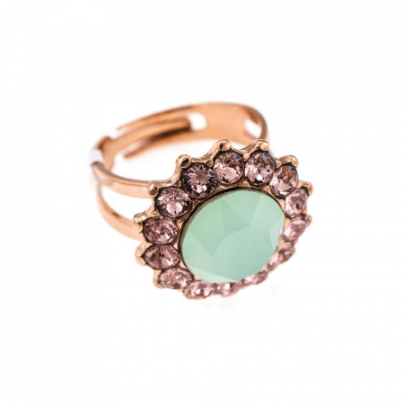 Inel placat cu Aur roz de 24K, cu cristale Swarovski, California Dreaming | 7023-1067RG-Multicolor-7035