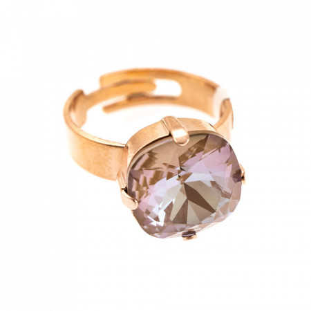 Inel placat cu Aur roz de 24K, cu cristale Swarovski, Cappuccino DeLite | 7326/4-148RG-Multicolor-7545