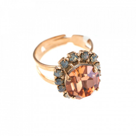Inel placat cu Aur roz de 24K, cu cristale Swarovski, Tiara Day | 7090/4-2333RG-Multicolor-7565