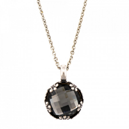 Pandantiv cu lant placat cu Argint 925, cu cristale Swarovski, Black Diamond | 5323/2-215ASP-Gri-6885