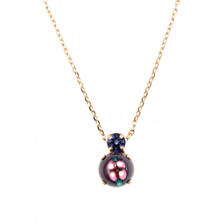 Pandantiv cu lant placat cu Aur roz de 24K, cu cristale Swarovski, Bohemian Rhapsody | 5062/1-204RG-Mov-6375