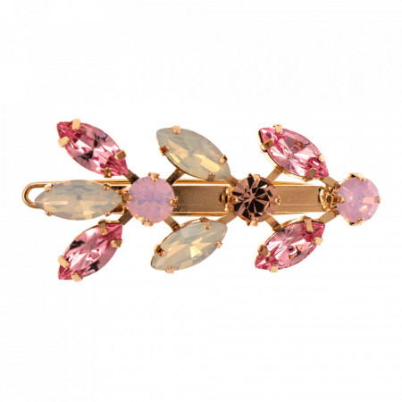 Agrafa de par placata cu Aur roz de 24K, cu cristale Swarovski, Antigua | 9022-223-1RG-Roz-6196