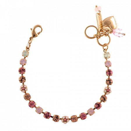 Bratara placata cu Aur roz de 24K, cu cristale Swarovski, Antigua | 4008-223-1RG-Roz-986
