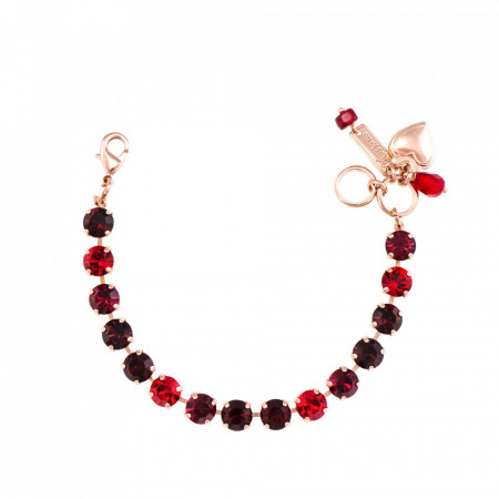 Bratara placata cu Aur roz de 24K, cu cristale Swarovski, Lady In Red | 4252-1070RG-Rosu-1026