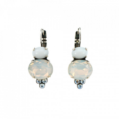 Cercei placati cu Argint 925, cu cristale Swarovski, Forever | 1413/3-5087SP6-Alb-5596