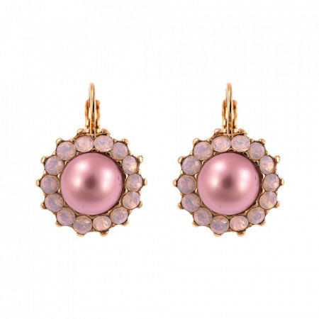 Cercei placati cu Aur roz de 24K, cu cristale Swarovski, Antigua | 1317-395121RG6-Roz-5636
