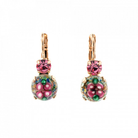 Cercei placati cu Aur roz de 24K, cu cristale Swarovski, California Dreaming | 1062-0021RG6-Multicolor-1586
