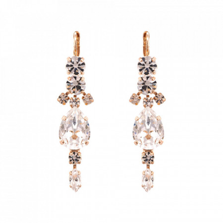 Cercei placati cu Aur roz de 24K, cu cristale Swarovski, On a Clear Day | 1068/4-001001RG6-Transparent-1736
