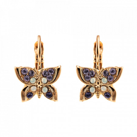 Cercei placati cu Aur roz de 24K, cu cristale Swarovski, Romance | 1155-139-10RG6-Multicolor-5316