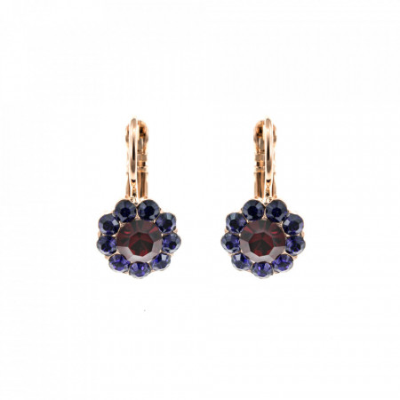Cercei placati cu Aur roz de 24K, cu cristale Swarovski, Xenia - Odyssey | 1379-1091RG6-Multicolor-5486
