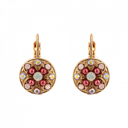 Cercei placati cu Aur roz de 24K, cu cristale Swarovski, Antigua | 1218-223-1RG6-Roz-5546